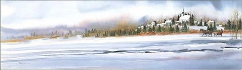 Mike Capser Signed and Numbered Limited Edition Lithograph: "Dashing Through The Snow"
