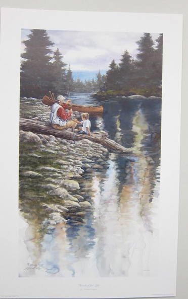 Mike Capser Signed and Numbered Limited Edition Lithograph: "Hooked For Life"