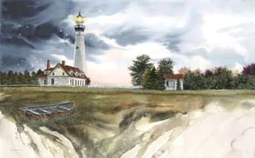 Mike Capser Signed and Numbered Limited Edition Lithograph: "Whispers On Wind Point"