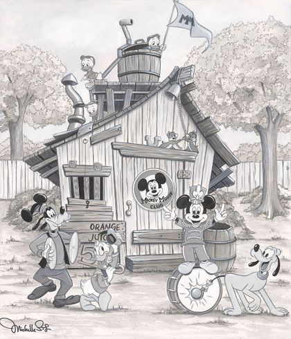Michelle St Laurent Artist Signed & Numbered Disney 100th Edition Canvas:"Mickey Mouse Clubhouse"