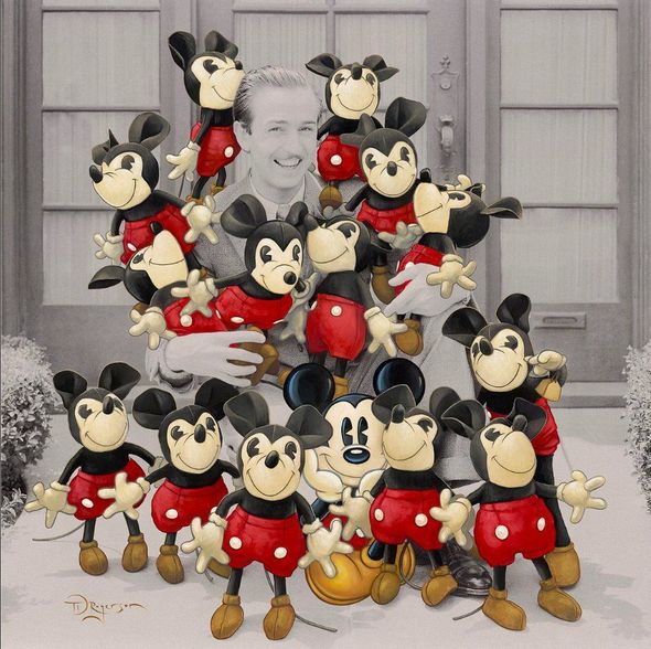 Tim Rogerson Signed Disney Ltd Ed Gallery Wrap Canvas:"Hidden Mickey"