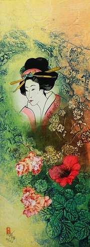 Mikulas Kravjansky Artist Hand-signed Limited Edition Collograph Etching on Paper: "LADIES of RIKKO V" Mikulas Kravjansky Artist Hand-signed Limited Edition Collograph Etching on Paper: "LADIES of RIKKO V"