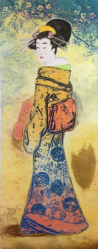 Mikulas Kravjansky Artist Hand-signed Limited Edition Collograph Etching on Paper: "SPRINGTIME IV" Mikulas Kravjansky Artist Hand-signed Limited Edition Collograph Etching on Paper: "SPRINGTIME IV"