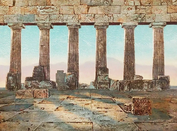 Mikulas Kravjansky Artist Hand-signed Limited Edition Serigraph Print: "PARTHENON"
