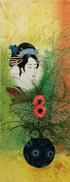 Mikulas Kravjansky Limited Edition Collograph Etching on Paper: "LADIES of RIKKO II"