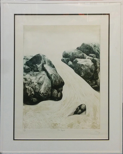 Mikulas Kravjansky Limited Edition Etching: "THE RAPIDS"