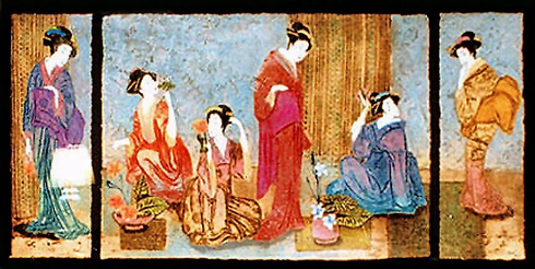 Mikulas Kravjansky Limited Edition Intaglio on Hand Made Paper with Metallic Inlays: "THE SCHOOL OF IKEBANA" Mikulas Kravjansky Limited Edition Intaglio on Hand Made Paper with Metallic Inlays: "THE SCHOOL OF IKEBANA"