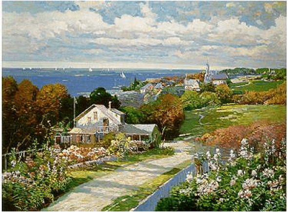 Ming Feng Artist Signed Limited Edition Serigraph on paper:"Seaside Vista"