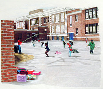 Mitch Rosen Limited Edition Giclee on Paper:"Recess"