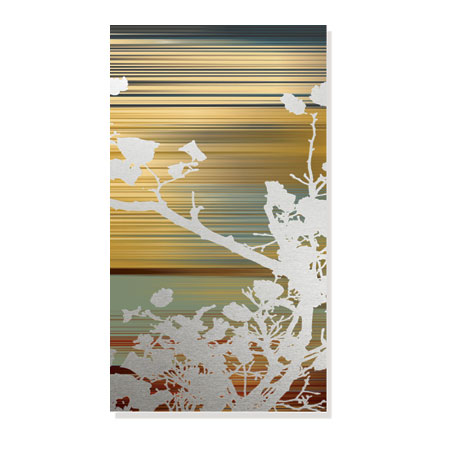 MJ Lew Limited Edition Ready to Hang Giclee on Brushed Aluminum: "Ancient Asian Blossoms II"
