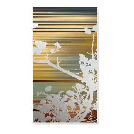 MJ Lew Limited Edition Ready to Hang Giclee on Brushed Aluminum: "Ancient Asian Blossoms II"