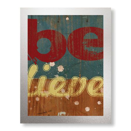 MJ Lew Limited Edition Ready to Hang Giclee on Brushed Aluminum: "Believe"