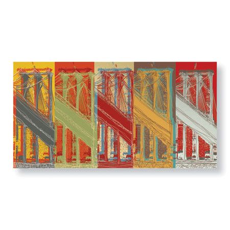 MJ Lew Limited Edition Ready to Hang Giclee on Brushed Aluminum: "Brooklyn Bridge"