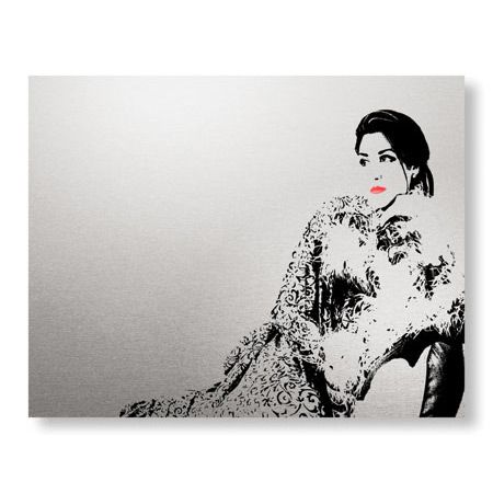 MJ Lew Limited Edition Ready to Hang Giclee on Brushed Aluminum: "Cat Lounge III"