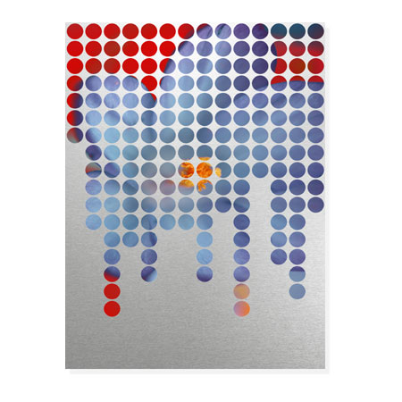 MJ Lew Limited Edition Ready to Hang Giclee on Brushed Aluminum: "Flower Mosaic III"
