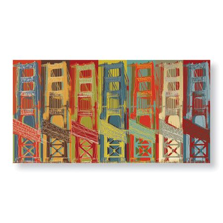 MJ Lew Limited Edition Ready to Hang Giclee on Brushed Aluminum: "Golden Gate"