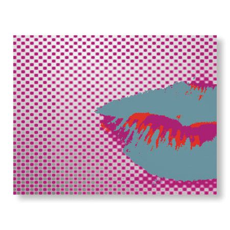 MJ Lew Limited Edition Ready to Hang Giclee on Brushed Aluminum: "Kiss Kiss II"