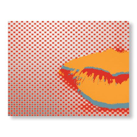 MJ Lew Limited Edition Ready to Hang Giclee on Brushed Aluminum: "Kiss Kiss III"