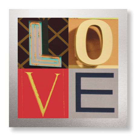 MJ Lew Limited Edition Ready to Hang Giclee on Brushed Aluminum: "Love"