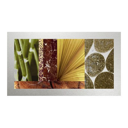 MJ Lew Limited Edition Ready to Hang Giclee on Brushed Aluminum: "Stones & Bamboo I"