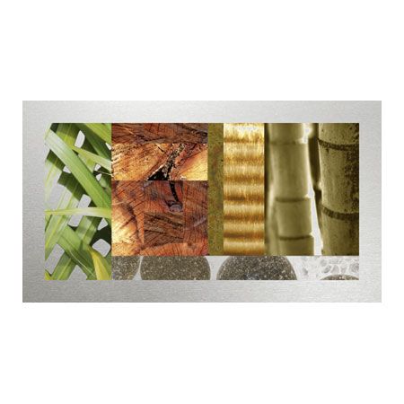 MJ Lew Limited Edition Ready to Hang Giclee on Brushed Aluminum: "Stones & Bamboo II"