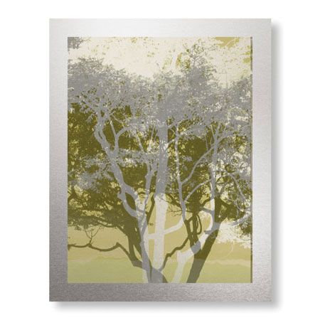 MJ Lew Limited Edition Ready to Hang Giclee on Brushed Aluminum: "Views of Trees 3"