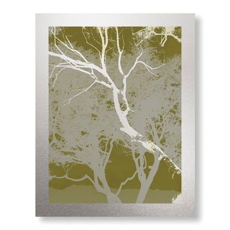 MJ Lew Limited Edition Ready to Hang Giclee on Brushed Aluminum: "Views of Trees 4"