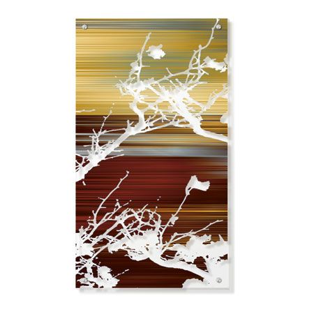 MJ Lew Limited Edition Ready to Hang Giclee on Clear Acrylic: "Ancient Asian Blossoms I"