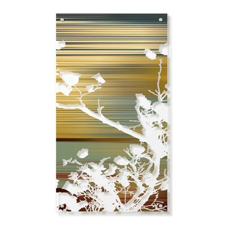 MJ Lew Limited Edition Ready to Hang Giclee on Clear Acrylic: "Ancient Asian Blossoms II"