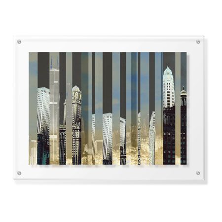 MJ Lew Limited Edition Ready to Hang Giclee on Clear Acrylic: "City of Silver"