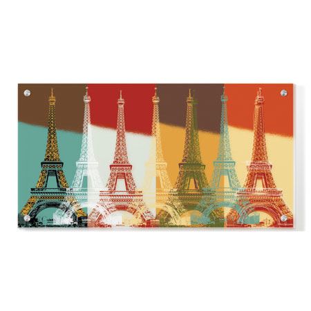 MJ Lew Limited Edition Ready to Hang Giclee on Clear Acrylic: "Eiffel Tower"