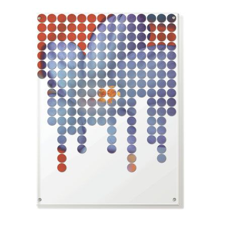 MJ Lew Limited Edition Ready to Hang Giclee on Clear Acrylic: "Flower Mosaic III"