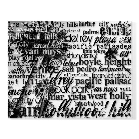 MJ Lew Limited Edition Ready to Hang Giclee on Clear Acrylic: "LA Neighborhood"