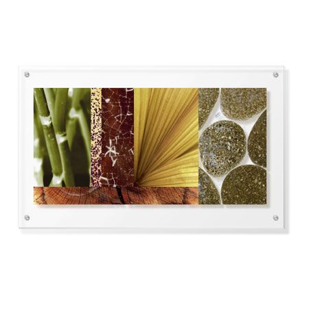 MJ Lew Limited Edition Ready to Hang Giclee on Clear Acrylic: "Stones & Bamboo I"