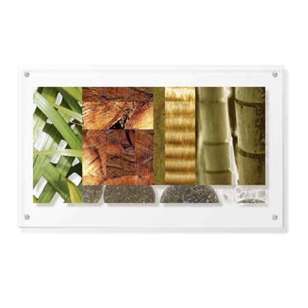 MJ Lew Limited Edition Ready to Hang Giclee on Clear Acrylic: "Stones & Bamboo II"