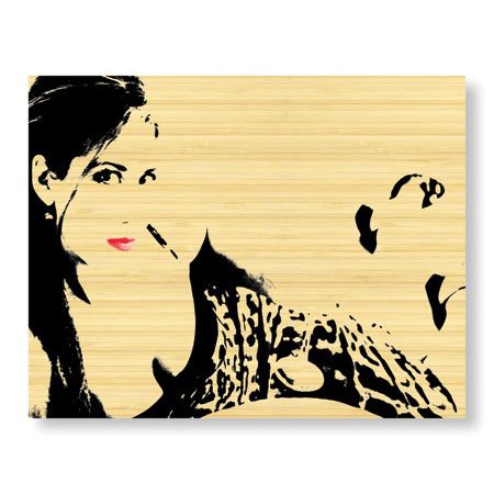 MJ Lew Limited Edition Ready to Hang Giclee on Sustainable Bamboo: "Cat Lounge II"