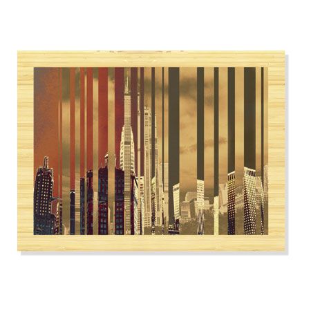 MJ Lew Limited Edition Ready to Hang Giclee on Sustainable Bamboo: "City of Gold"