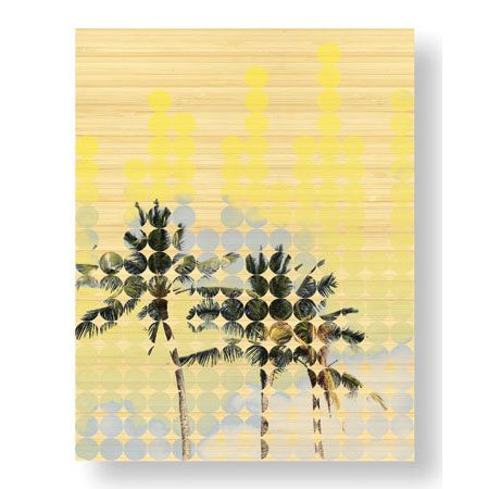 MJ Lew Limited Edition Ready to Hang Giclee on Sustainable Bamboo: "City Palms I"