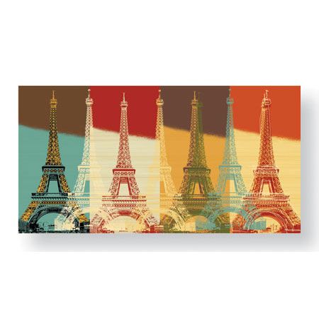 MJ Lew Limited Edition Ready to Hang Giclee on Sustainable Bamboo: "Eiffel Tower"