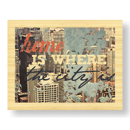 MJ Lew Limited Edition Ready to Hang Giclee on Sustainable Bamboo: "Home is Where the City Is"