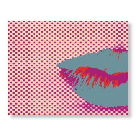 MJ Lew Limited Edition Ready to Hang Giclee on Sustainable Bamboo: "Kiss Kiss II"