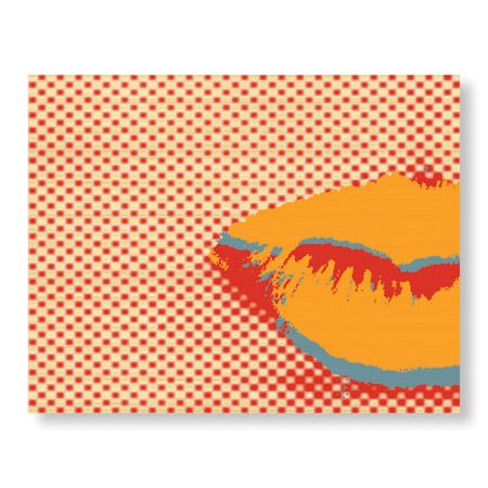 MJ Lew Limited Edition Ready to Hang Giclee on Sustainable Bamboo: "Kiss Kiss III"