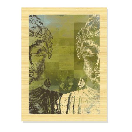 MJ Lew Limited Edition Ready to Hang Giclee on Sustainable Bamboo: "Reflections of Buddha I"