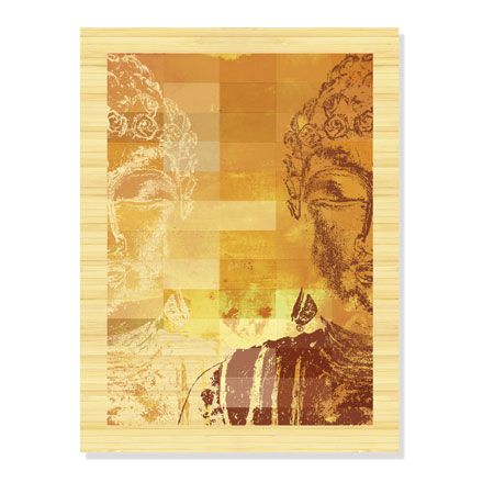 MJ Lew Limited Edition Ready to Hang Giclee on Sustainable Bamboo: "Reflections of Buddha II"