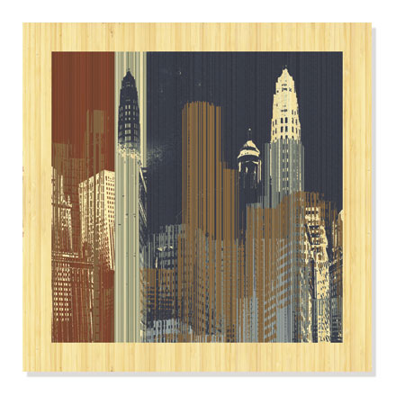 MJ Lew Limited Edition Ready to Hang Giclee on Sustainable Bamboo: "Urban Colors II"