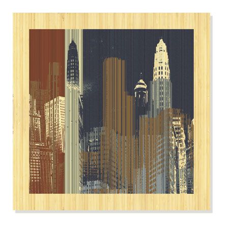 MJ Lew Limited Edition Ready to Hang Giclee on Sustainable Bamboo: "Urban Colors II"