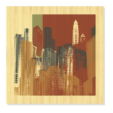 MJ Lew Limited Edition Ready to Hang Giclee on Sustainable Bamboo: "Urban Colors III"