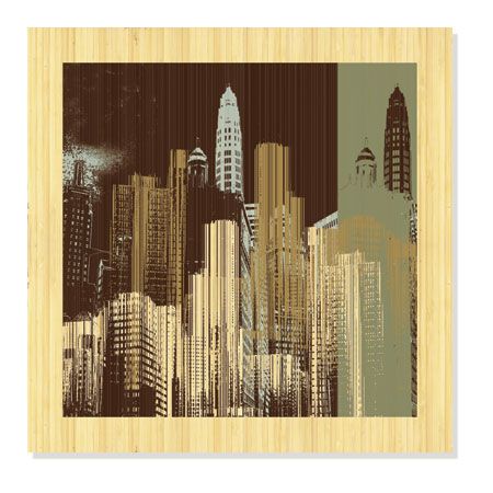 MJ Lew Limited Edition Ready to Hang Giclee on Sustainable Bamboo: "Urban Colors IV"