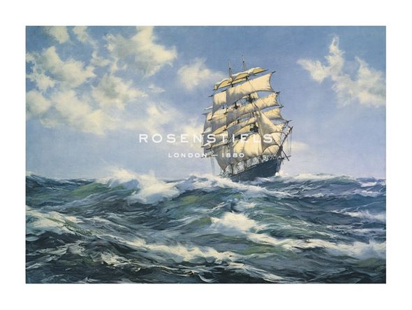 Montague Dawson Hand Numbered Limited Edition Print on Paper :"Breaking out the Royals"