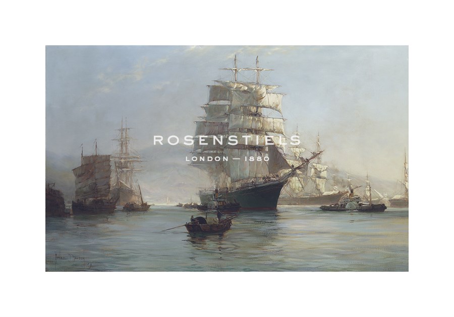 Montague Dawson Hand Numbered Limited Edition Print on Paper :"Chinese Port - Morning Departures"